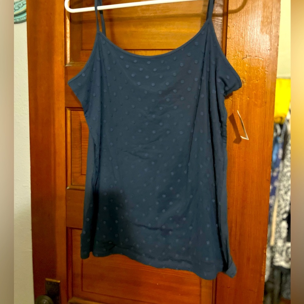 Navy textured banana republic tank